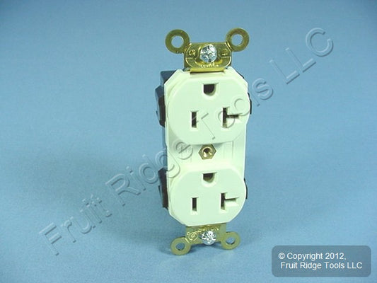 Leviton Almond LEV-LOK Industrial Receptacle Duplex Outlet 20A M5362-A