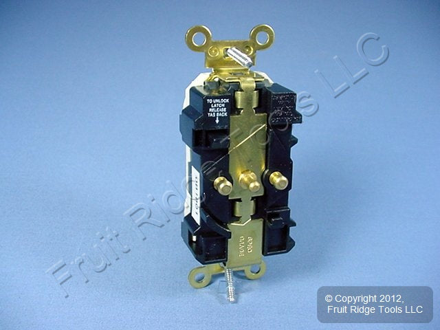 Leviton Almond LEV-LOK Industrial Receptacle Duplex Outlet 20A M5362-A
