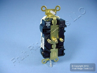 Leviton Almond LEV-LOK Industrial Receptacle Duplex Outlet 20A M5362-A