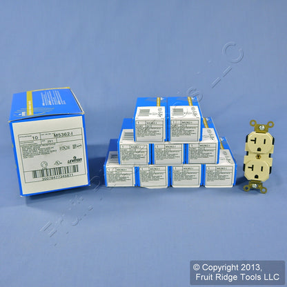 10 Leviton Ivory LEV-LOK Industrial Receptacles Duplex Outlets 20A M5362-I