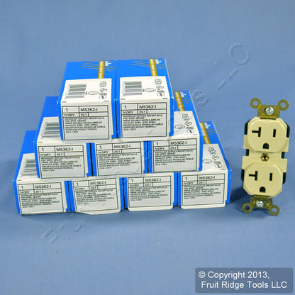 10 Leviton Ivory LEV-LOK Industrial Receptacles Duplex Outlets 20A M5362-I