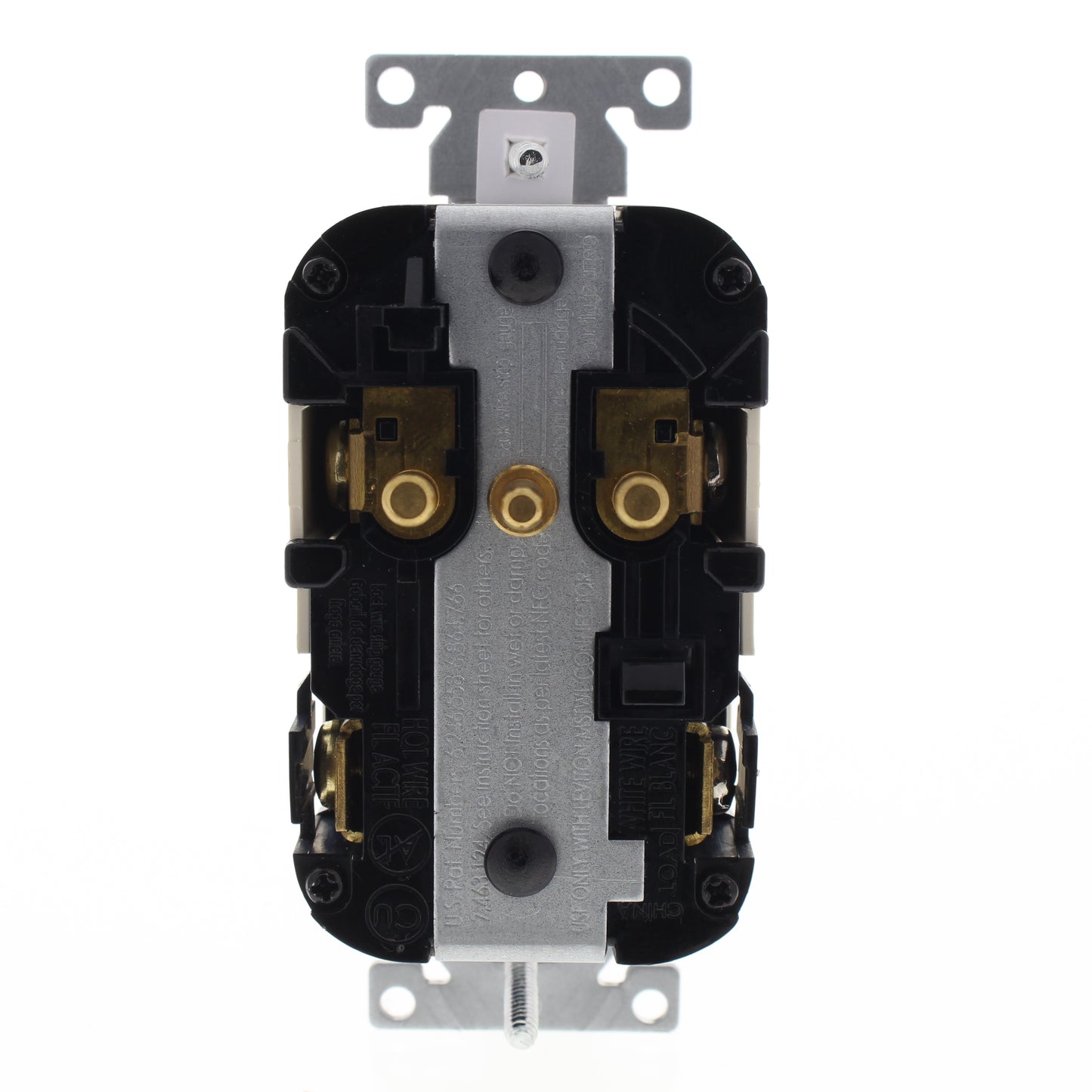 Leviton MGFN1-T Lev-Lok Light Almond Duplex Self-Test GFCI Receptacle 15A 125V