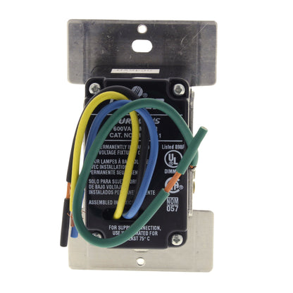 Leviton MLM06-1LI Ivory Preset Mural Dimmer Switch Multi-Way 600VA Mag Low Volt