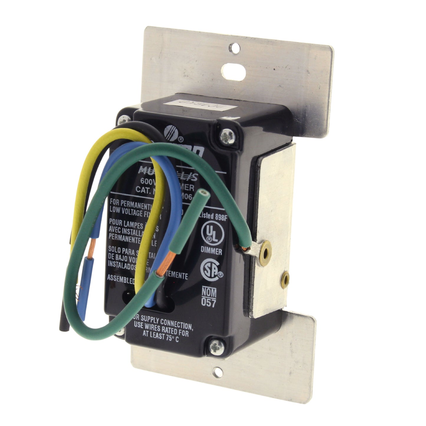 Leviton MLM06-1LI Ivory Preset Mural Dimmer Switch Multi-Way 600VA Mag Low Volt
