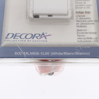 Leviton White Preset Mural Dimmer Switch Multi-Way 600VA Mag Low Volt MLM06-1LW