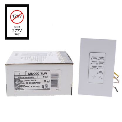 Leviton White Monet 6-Scene Dimmer Switch Controller 277V MN00C-7LW
