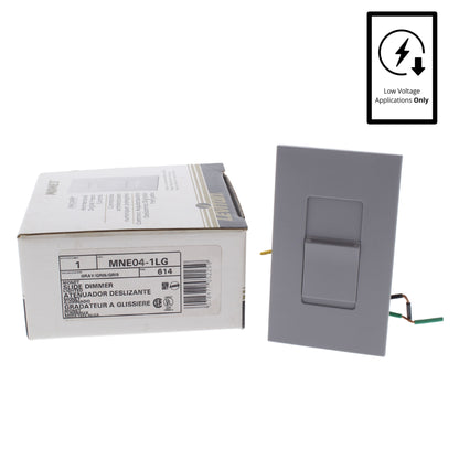 Leviton MNE04-1LG Gray Monet Slide Light Dimmer 400VA Electronic Low Voltage