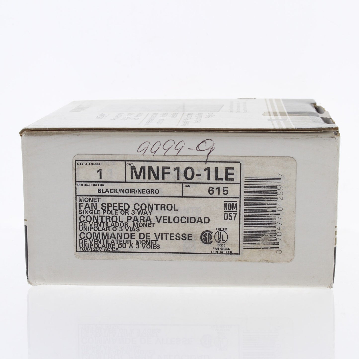 Leviton MNF10-1LE Black Monet Slide Ceiling Fan Speed Control 120V 10A