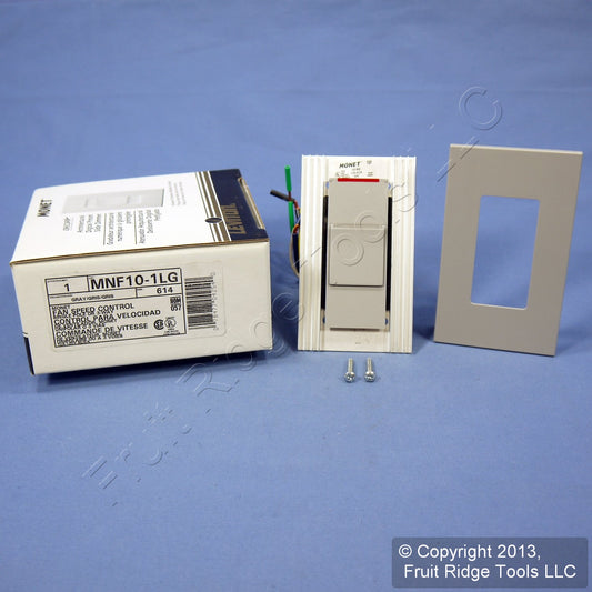 Leviton MNF10-1LG Gray Monet Slide Ceiling Fan Speed Control 120V 10A