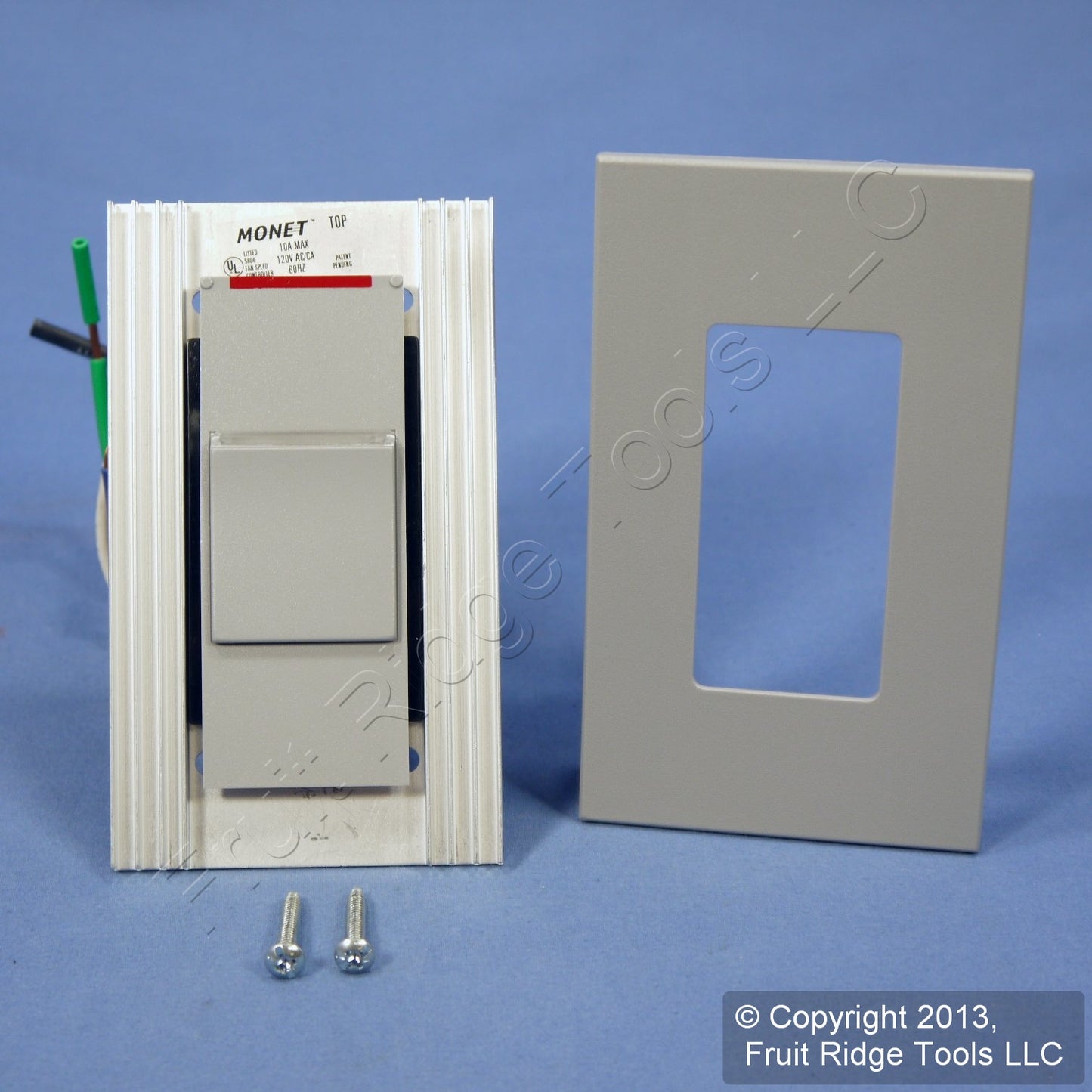 Leviton MNF10-1LG Gray Monet Slide Ceiling Fan Speed Control 120V 10A