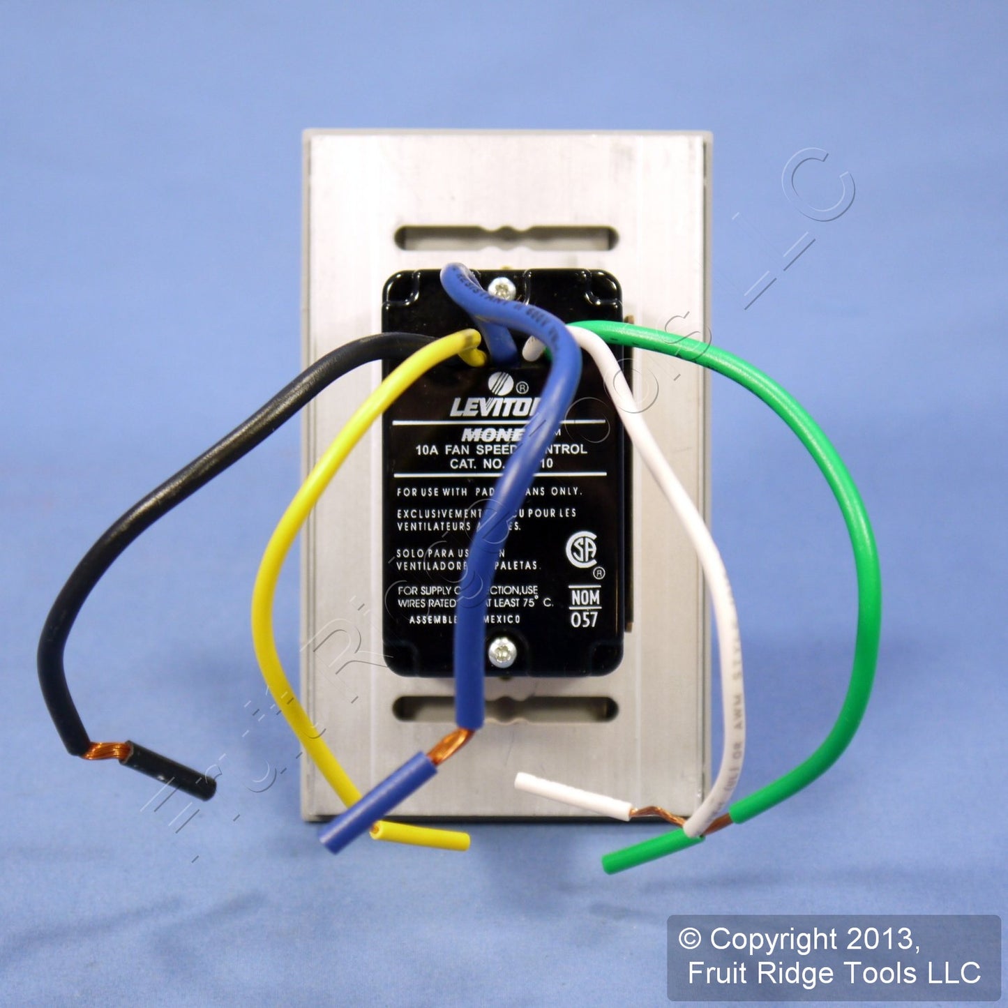 Leviton MNF10-1LG Gray Monet Slide Ceiling Fan Speed Control 120V 10A