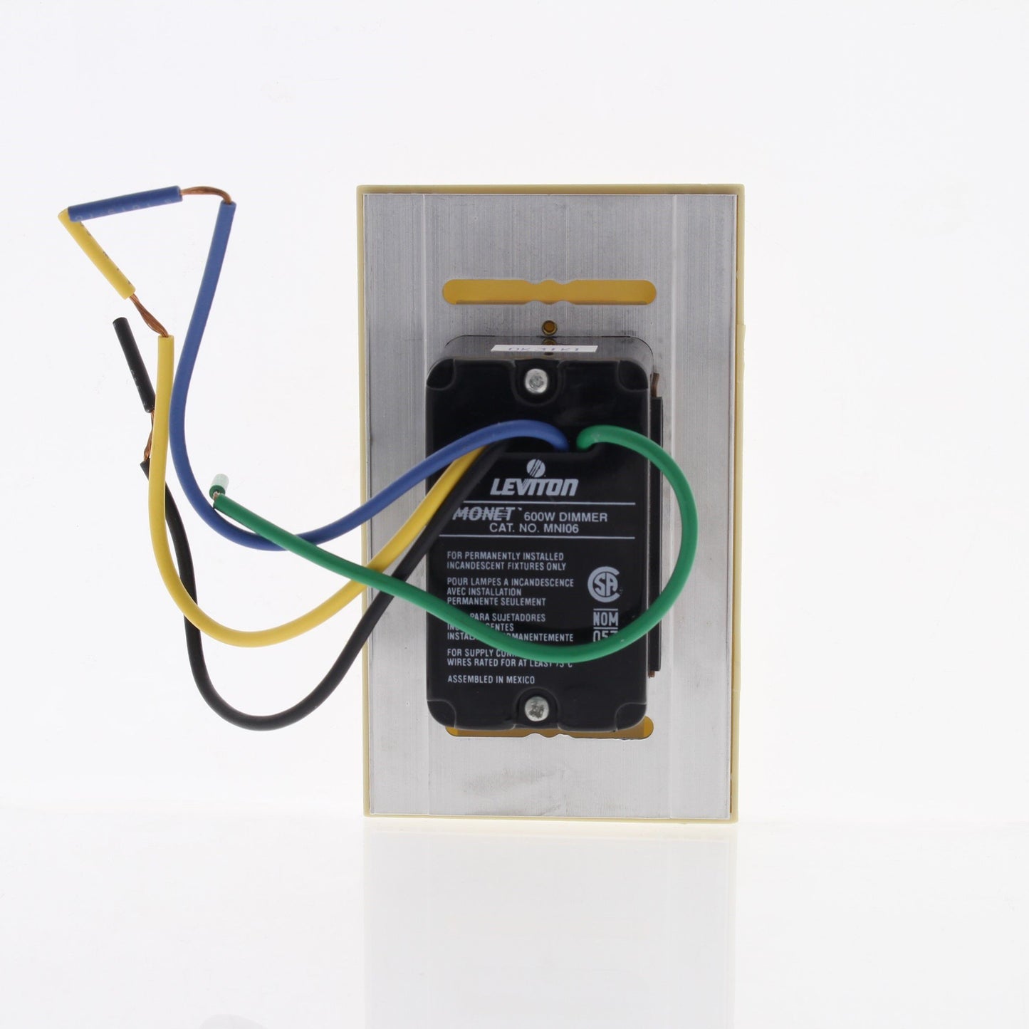 Leviton MNI06-1LI Ivory Monet Slide Light Dimmer Switch 600W Incandescent