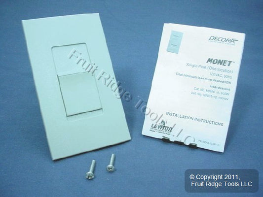 Leviton MNI10-10G Gray Monet Slide Dimmer Switch 1000W Incandescent