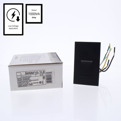 Leviton MNM10-1LE Black Monet Magnetic Low Voltage Light Dimmer Switch 1000VA