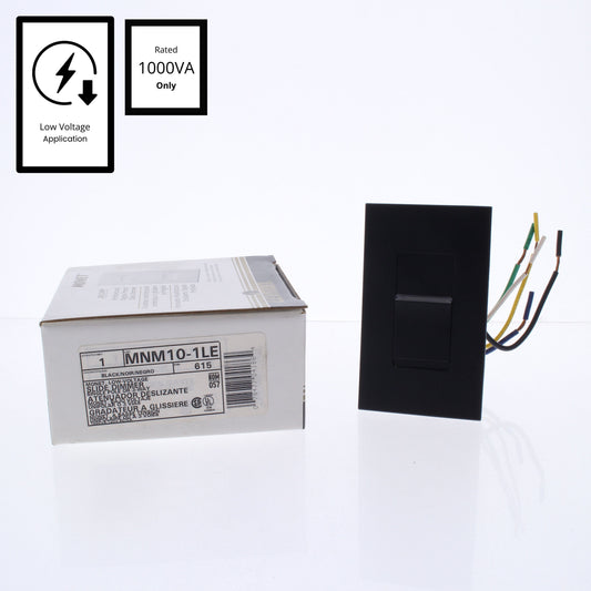 Leviton MNM10-1LE Black Monet Magnetic Low Voltage Light Dimmer Switch 1000VA