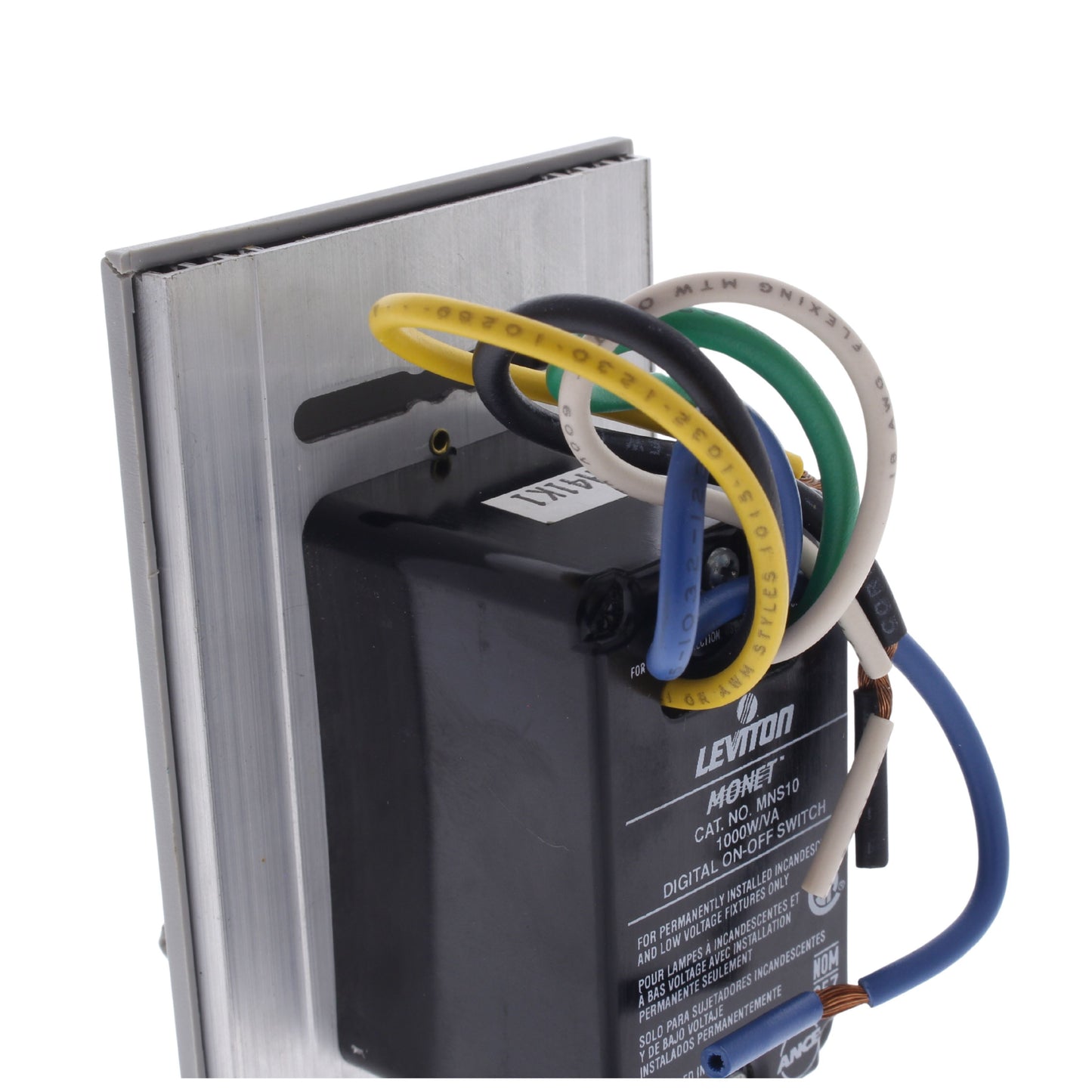 Leviton MNS10-1LG Gray Scene Monet On/Off Non-Dimming Switch Narrow Fin 1000VA