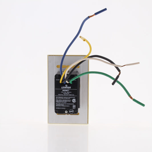 Leviton MNS10-1LI Ivory Monet Push On/Off Non-Dimming Switch 1000VA Low Voltage