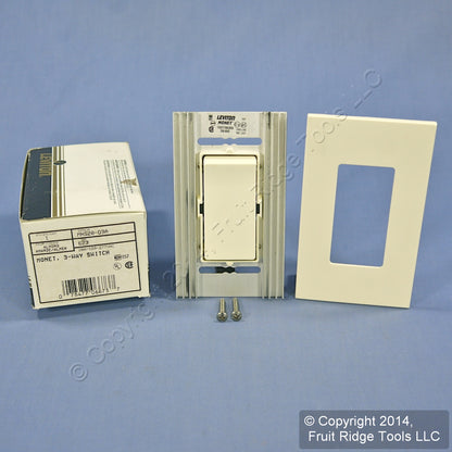 Leviton MNS20-D3A Almond Narrow Fin Monet 3-Way Rocker Switch 20A 120/277V 60Hz