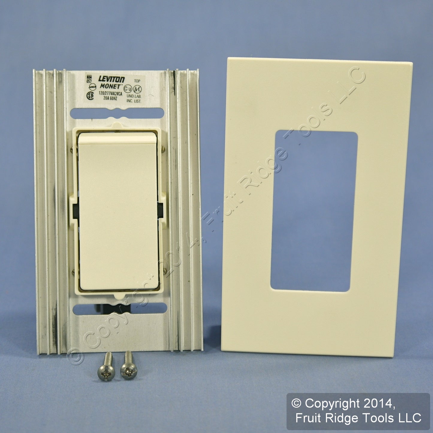 Leviton MNS20-D3A Almond Narrow Fin Monet 3-Way Rocker Switch 20A 120/277V 60Hz