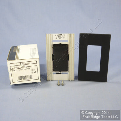 Leviton MNS20-D3E Black Narrow Fin Monet 3-Way Rocker Switch 20A 120/277V 60Hz