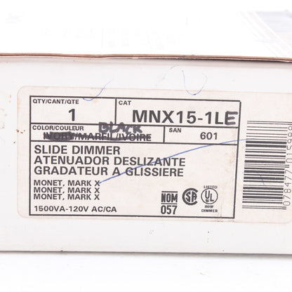 Leviton Black Monet Fluorescent Slide Light Dimmer Switch 1125W 120V MNX15-1LE