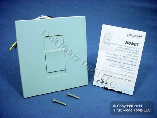 Leviton MNX15-7LG Gray Monet Fluorescent Slide Dimmer Ecotron Mark X 1500VA