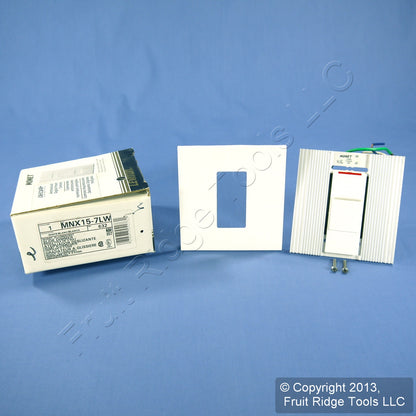 Leviton MNX15-7LW White Monet Fluorescent Slide Dimmer Light Switch 1500VA