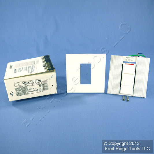 Leviton MNX15-7LW White Monet Fluorescent Slide Dimmer Light Switch 1500VA