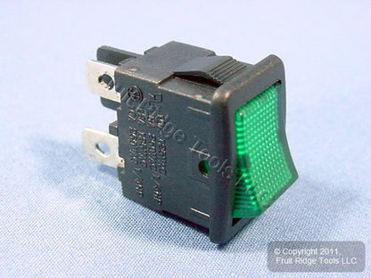 Leviton MR001 Green Pilot Light On/Off Mini Rocker Panel Switch Micro Snap-In