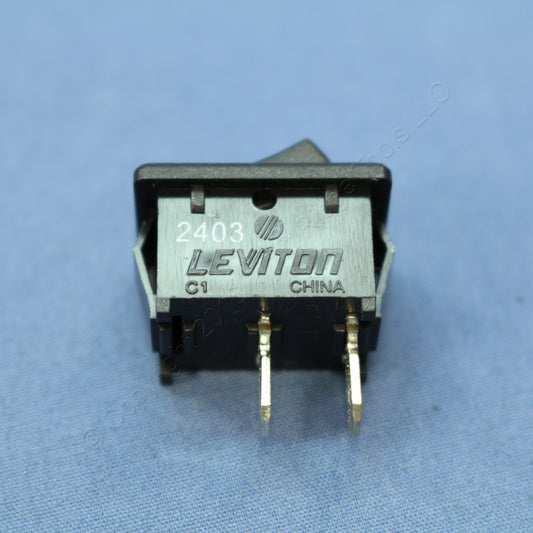 Leviton MR002 Black All- Snap-In Mini Rocker Panel Switch On/Off 10A Micro 100pc