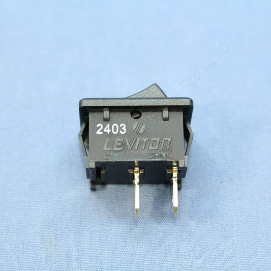 Leviton MR002 Black All- Snap-In Mini Rocker Panel Switch On/Off 10A Micro 500pc