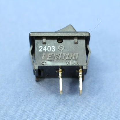 Leviton MR002 Black All- Snap-In Mini Rocker Panel Switch On/Off 10A Micro SPST