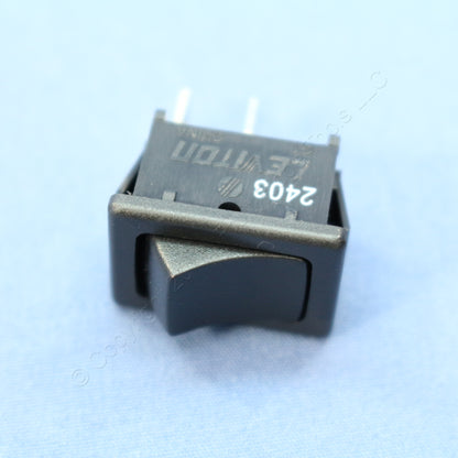Leviton MR002 Black All- Snap-In Mini Rocker Panel Switch On/Off 10A Micro SPST