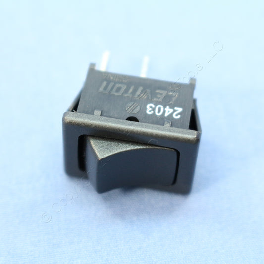 Leviton MR002 Black All- Snap-In Mini Rocker Panel Switch On/Off 10A Micro SPST