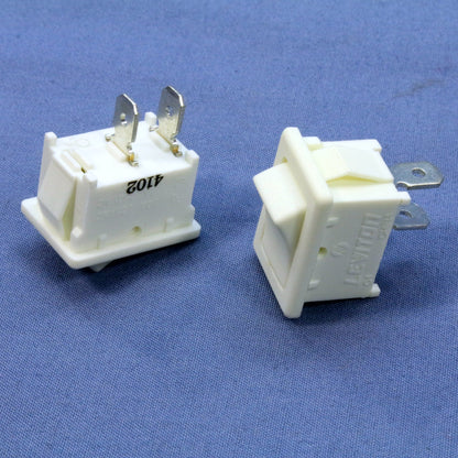 Leviton MR002 White Snap-In Mini Rocker Panel Switch On/Off 10A SPST Micro 2pcs