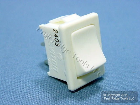 Leviton MR002 White Snap-In Mini Rocker Panel Switch On/Off 10A 125V SPST Micro