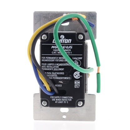 Leviton MRI10-1LA Almond Mural Decora Light Dimmer Switch Multi-Way 1000W Preset
