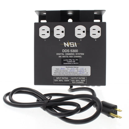 Leviton 4-Channel Black N5300-9 Satellite Dimmer Pack 300W Channel 15A 240V