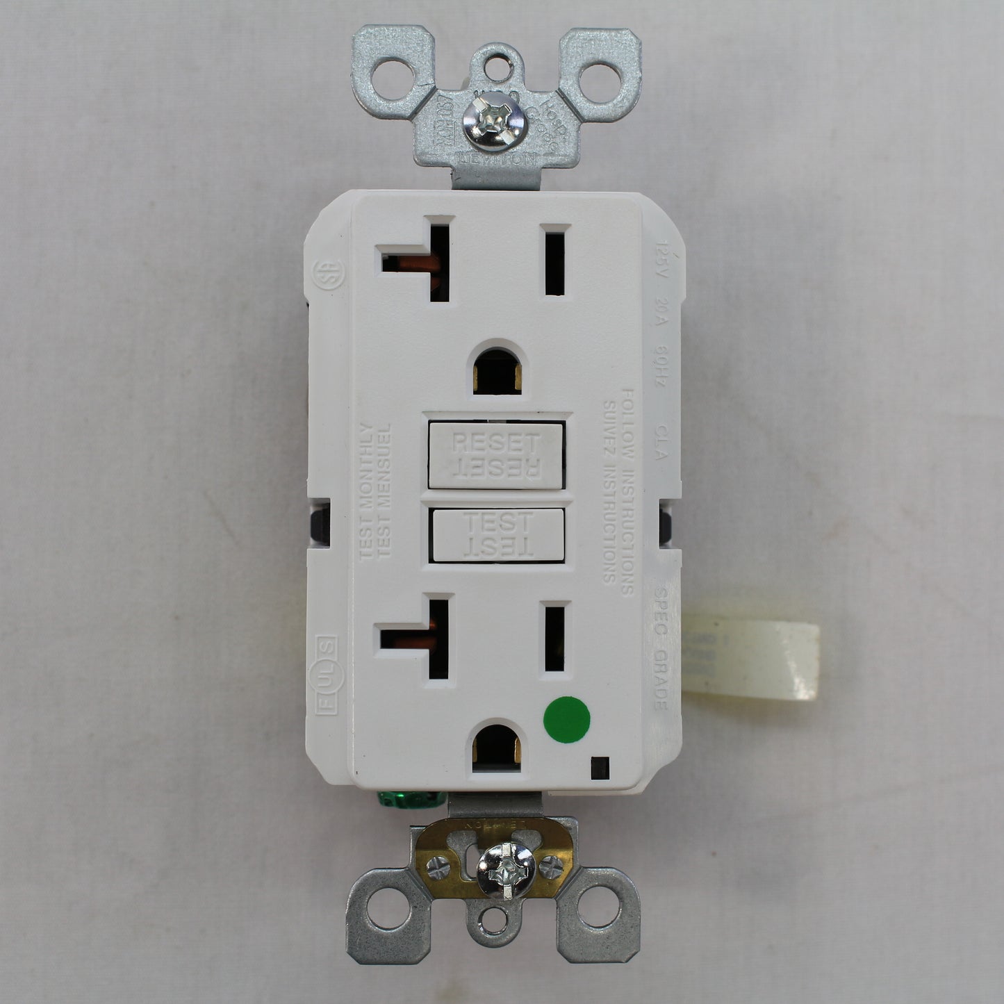 Leviton N7899-HGW White Hospital Grade 20A-125V Receptacle