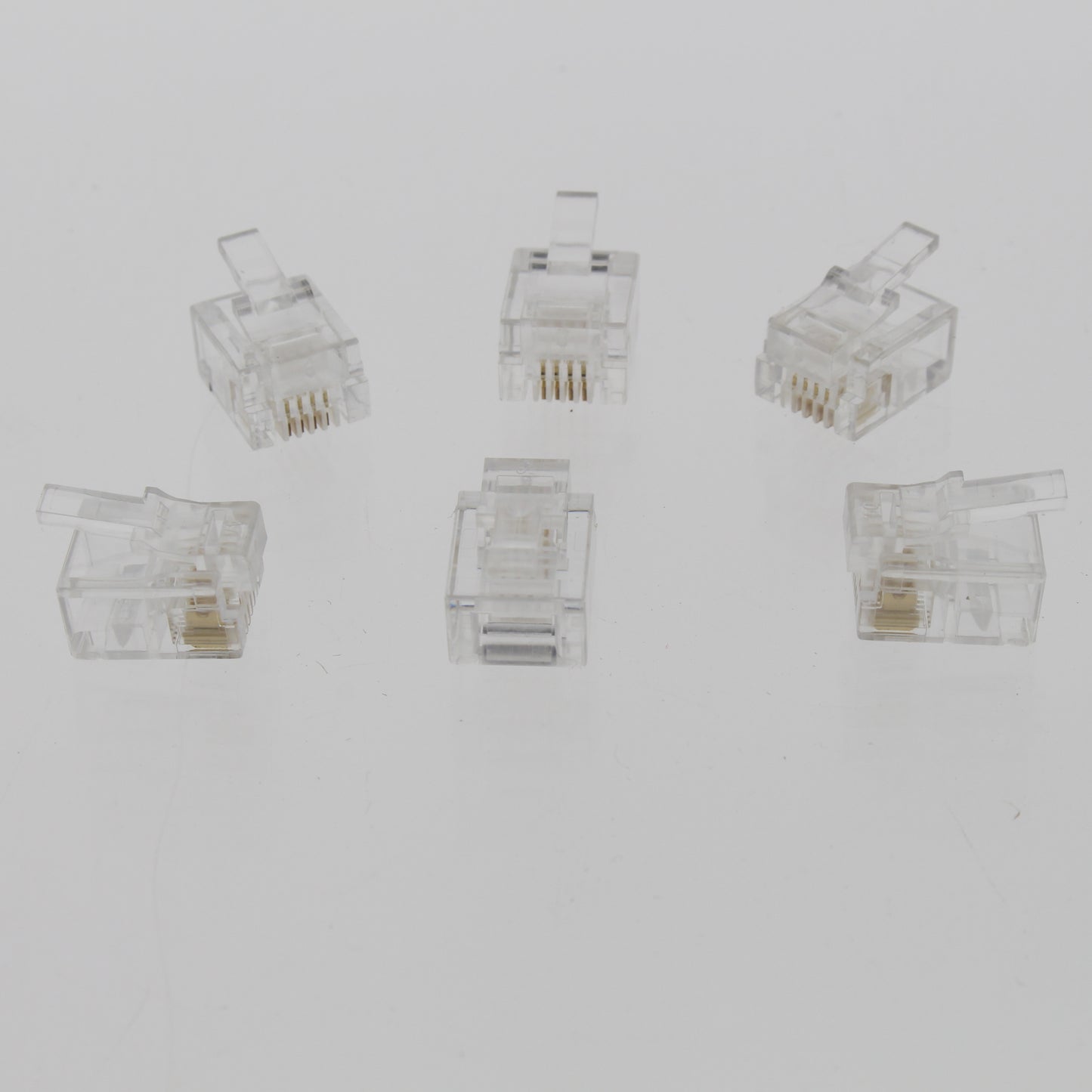 Lance Industries Phone Accessories 6 Standard 4-Wire Clear Modular Plugs 6-Pack