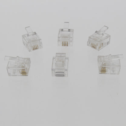 Lance Industries Phone Accessories 6 Standard 4-Wire Clear Modular Plugs 6-Pack