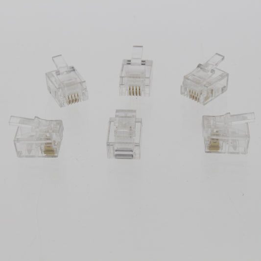 Lance Industries Phone Accessories 6 Standard 4-Wire Clear Modular Plugs 6-Pack