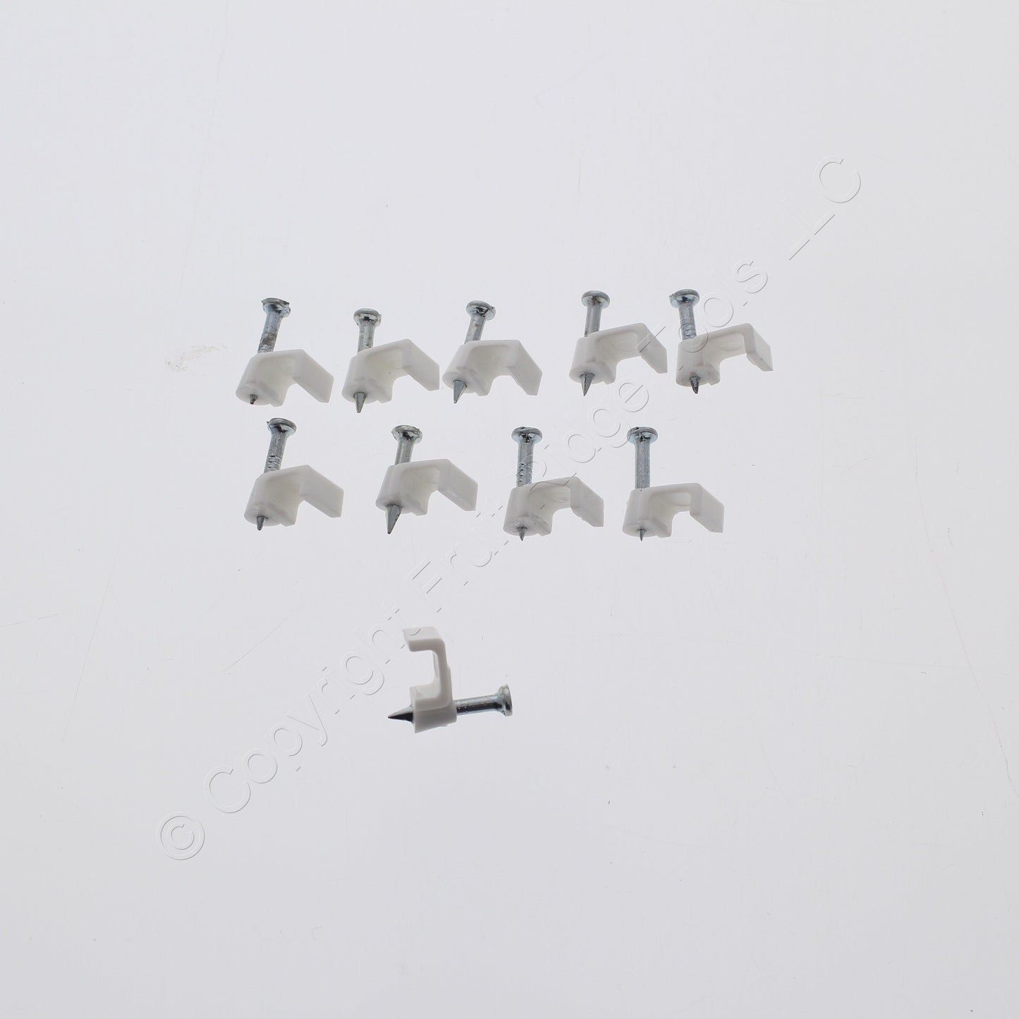 10 White Lance Cable/Wire Staples for Phone, Doorbell, Speaker, Thermostat
