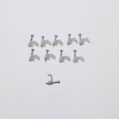 10 White Lance Cable/Wire Staples for Phone, Doorbell, Speaker, Thermostat