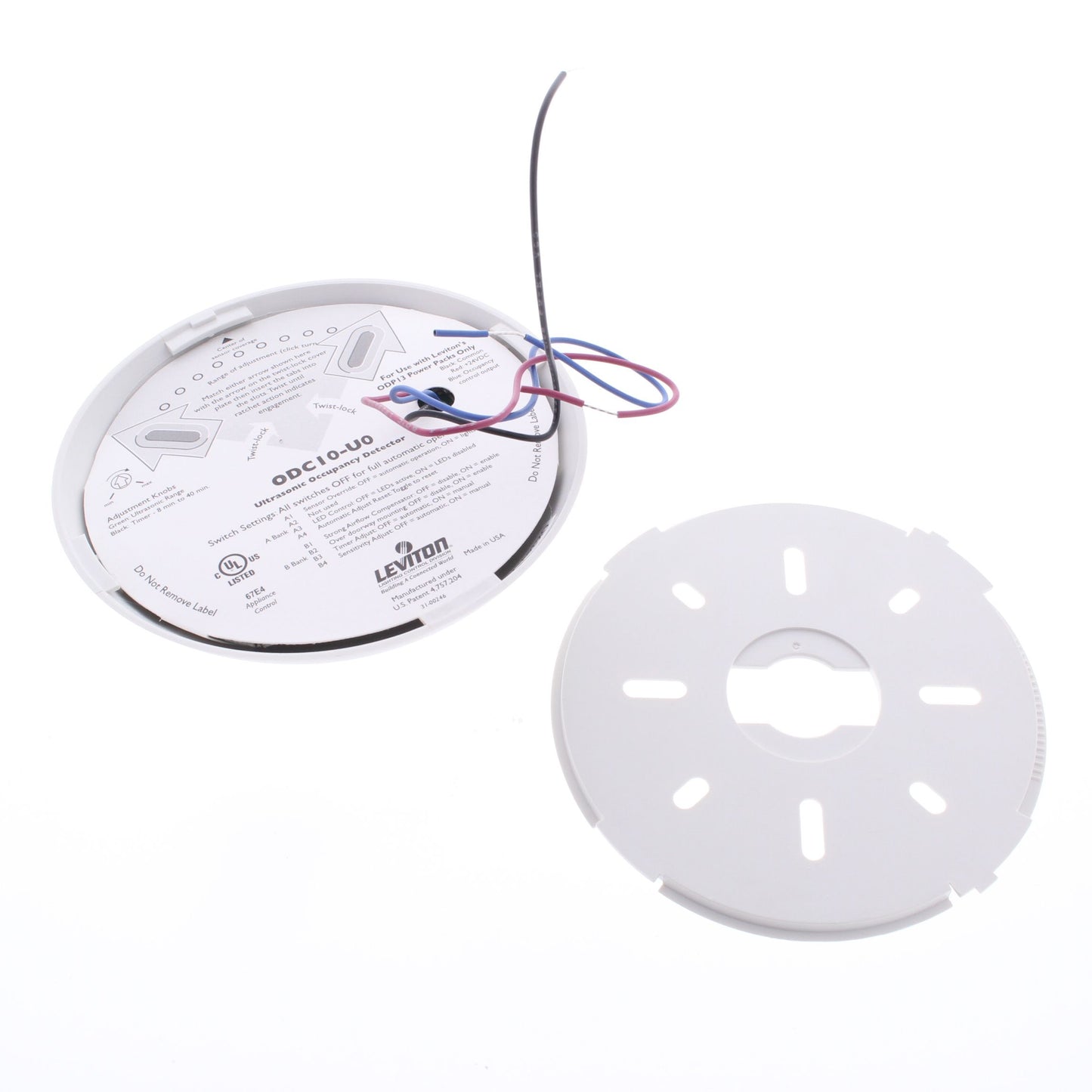 Leviton ODC10-U0W White Ultrasonic 180� Ceiling Occupancy Motion Sensor 1000 Ft�