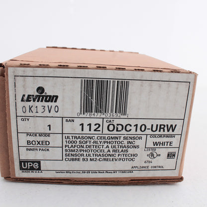 Leviton White Ultrasonic 180? Ceiling Occupancy Motion Sensor 1000 sft ODC10-URW