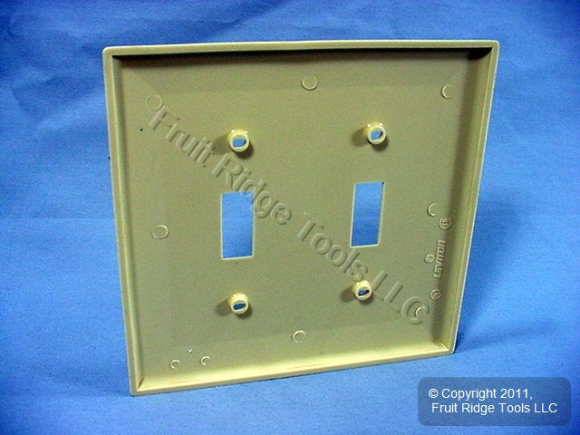 Leviton PJ2-I Ivory 2-Gang Toggle Switch Unbreakable Nylon Midway Wallplate