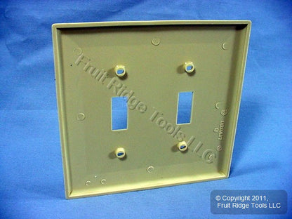 Leviton PJ2-I Ivory 2-Gang Toggle Switch Unbreakable Nylon Midway Wallplate