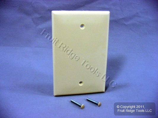 Leviton PJ13-A Almond 1-Gang Blank Unbreakable Midway Wallplate Cover Box Mount