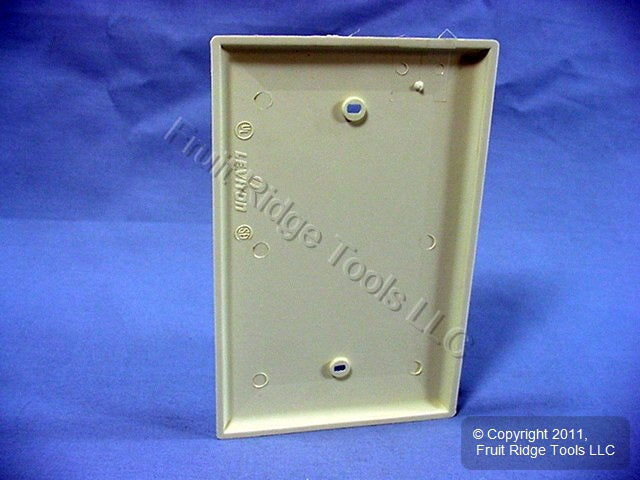 Leviton PJ13-A Almond 1-Gang Blank Unbreakable Midway Wallplate Cover Box Mount